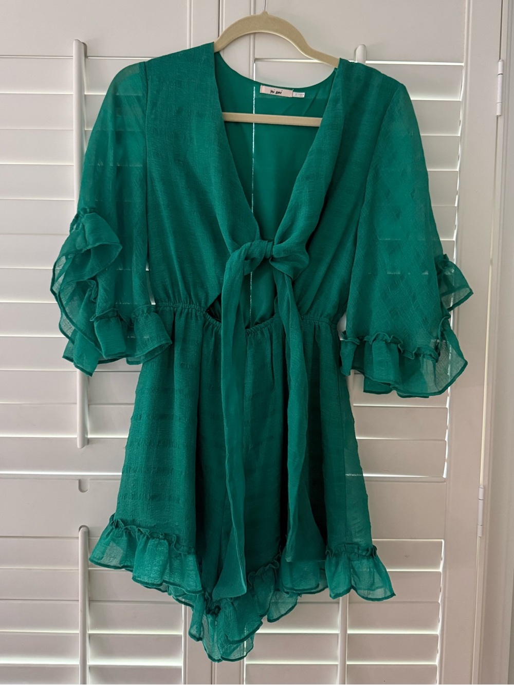 miami Teal Green Ruffle Mini Dress